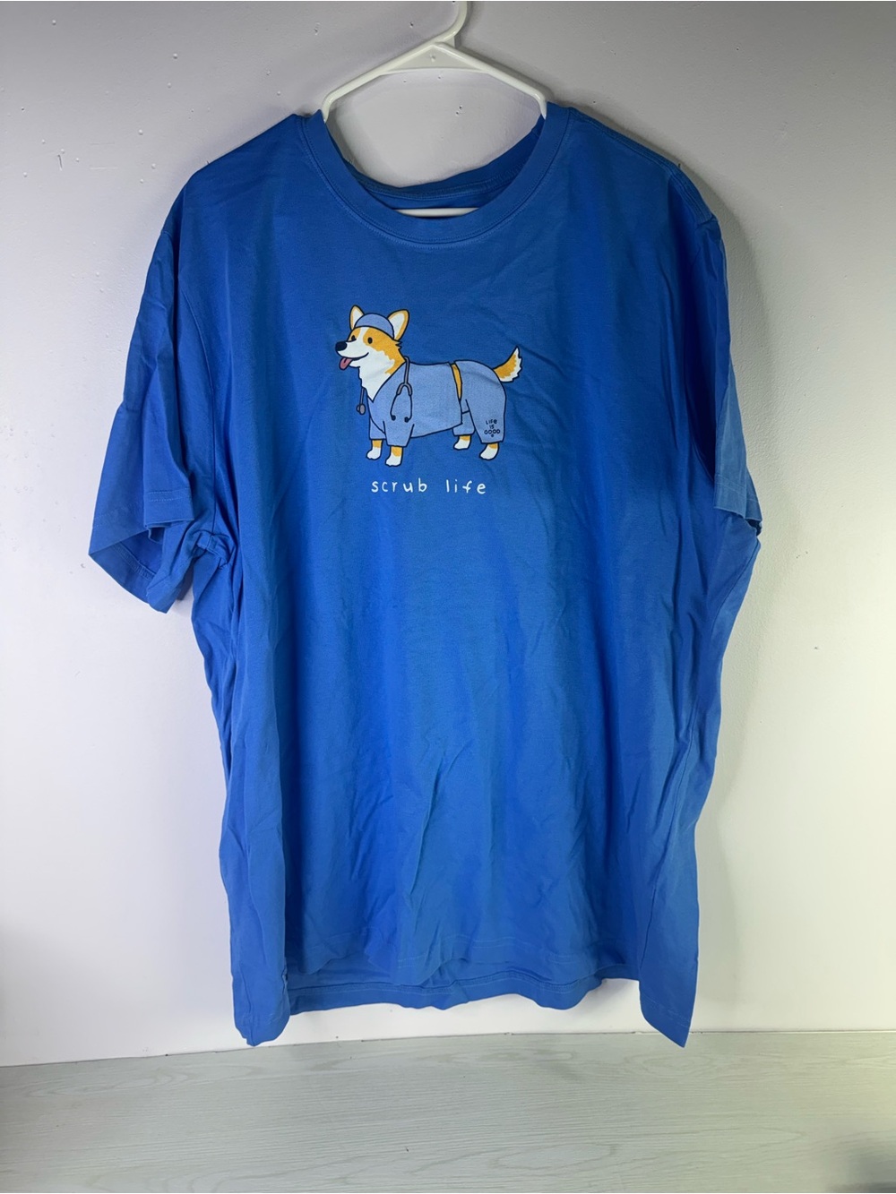 Life is Good Scrub Life Corgi Short Sleeve Crusher Tee men’s XXL